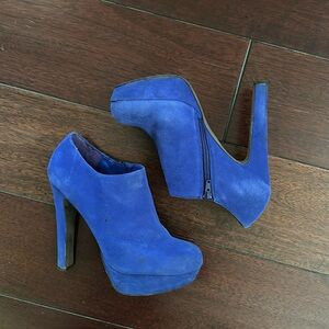 Steve Madden Platform Blue Suede Booties
